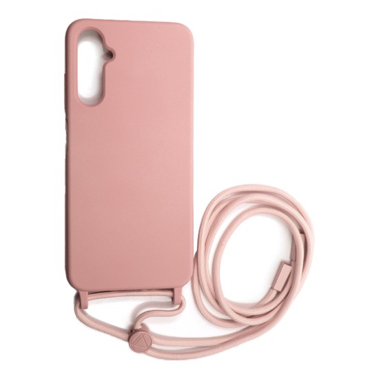 Capa de Silicone com Cordão para Samsung Galaxy A15 4g/A15 5g Rosa